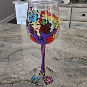 Drama Queen Bottoms up 19 oz wine glass